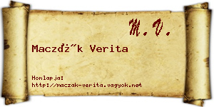 Maczák Verita névjegykártya